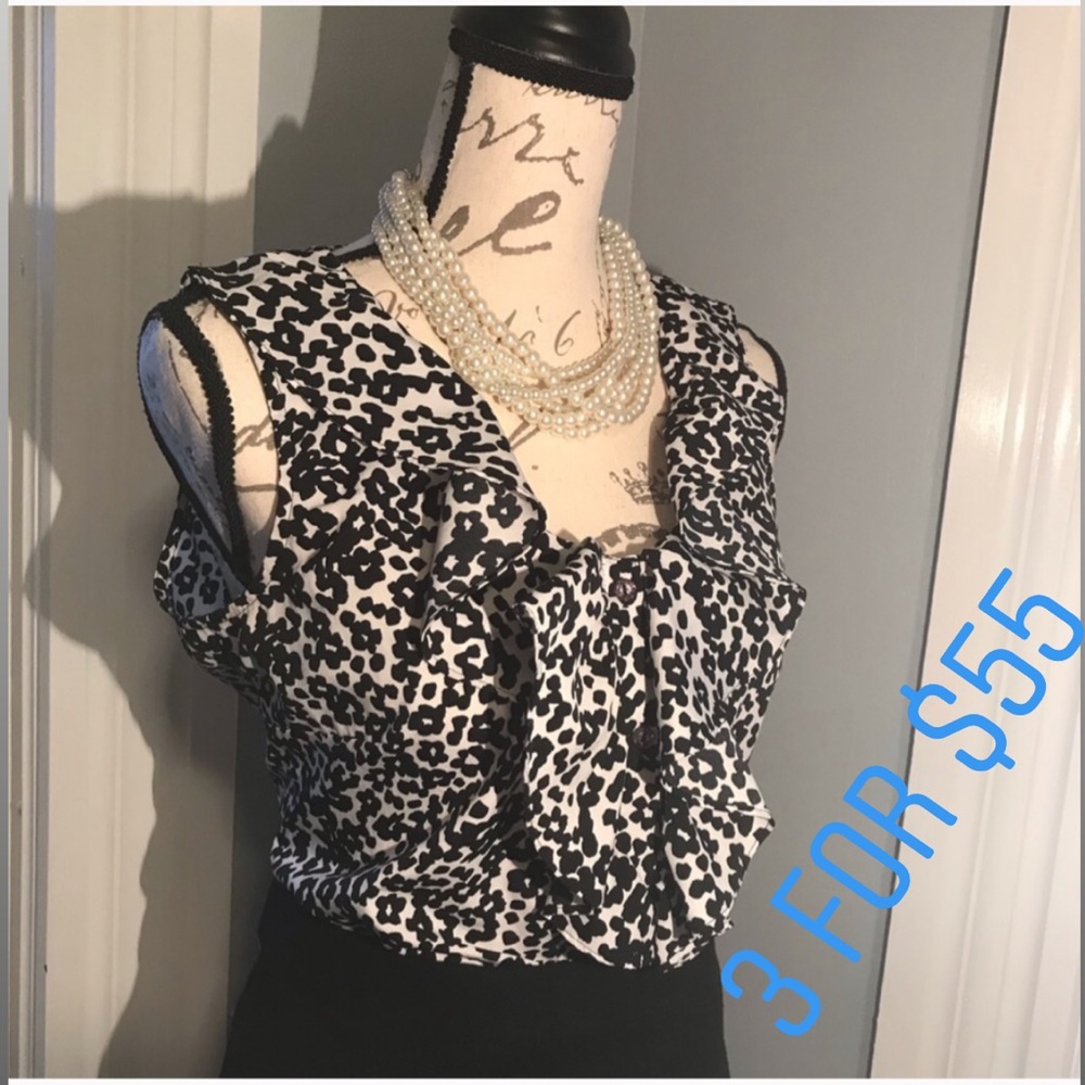 Black and white blouse